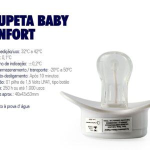 Chupeta Baby Confort Com Termômetro Clínico Digital | ClinicalTec® CT29844